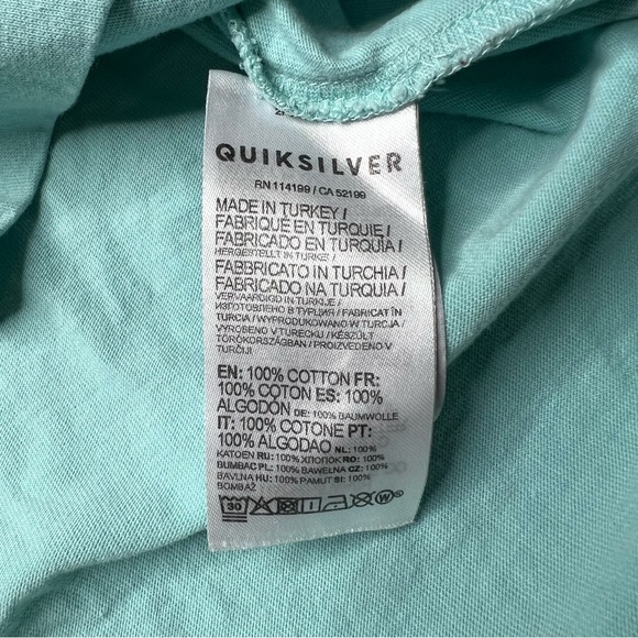 Quicksilver x Strangers Things Short Sleeve Graphic T-Shirt in Teal Blue Neon - Picture 6 of 6